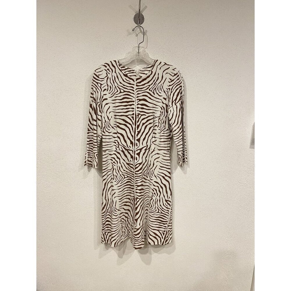 J McLaughlin Dress Womens Small Zebra Print 3/4 Sleeve Stretch Dillard's